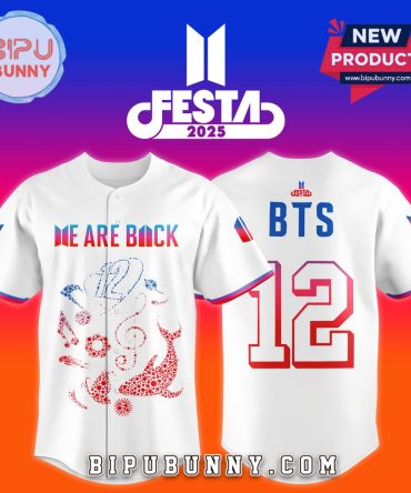 BTS Festa 2025 12th Anniversary White Baseball Jersey