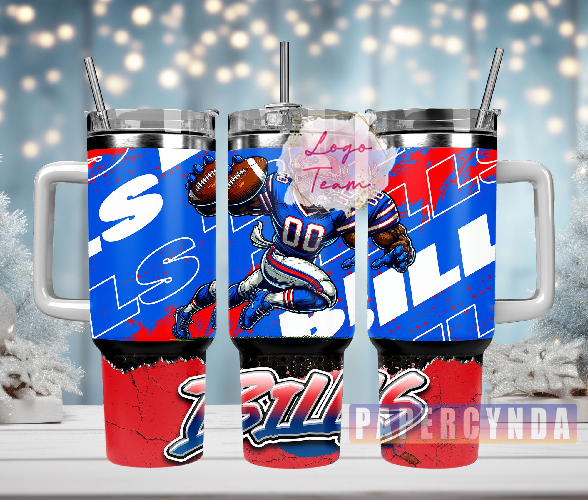 Custom Football Tumbler Mug with Handle - Perfect Gift for Sports Fans