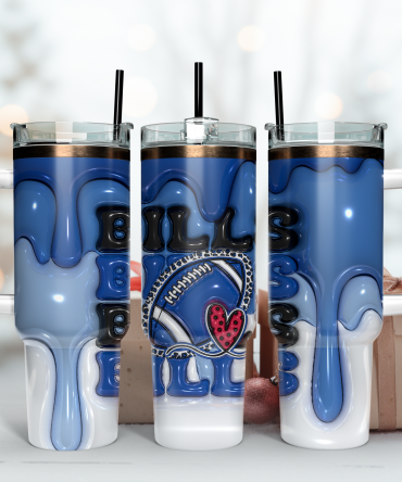 Stylish Blue Football Tumbler - Perfect Gift for Sports Fans