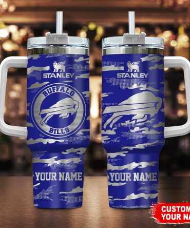Personalized Buffalo Bills Tumbler with Handle - Custom Name