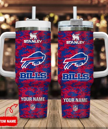 Custom NFL Team Travel Mug with Handle & Straw - Personalized Gift