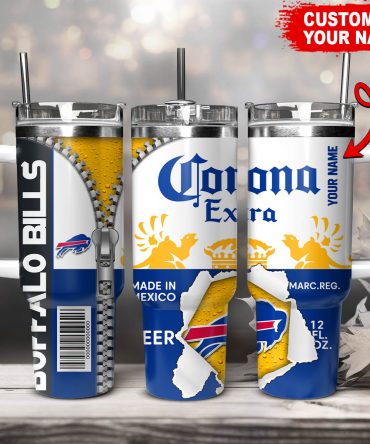 Customizable Buffalo Bills & Corona Tumbler - Personalized Gift for Fans