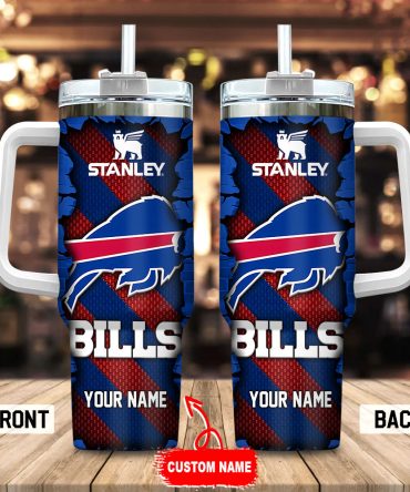 Custom Name Buffalo Bills Stanley Tumbler - Personalized NFL Fan Gift