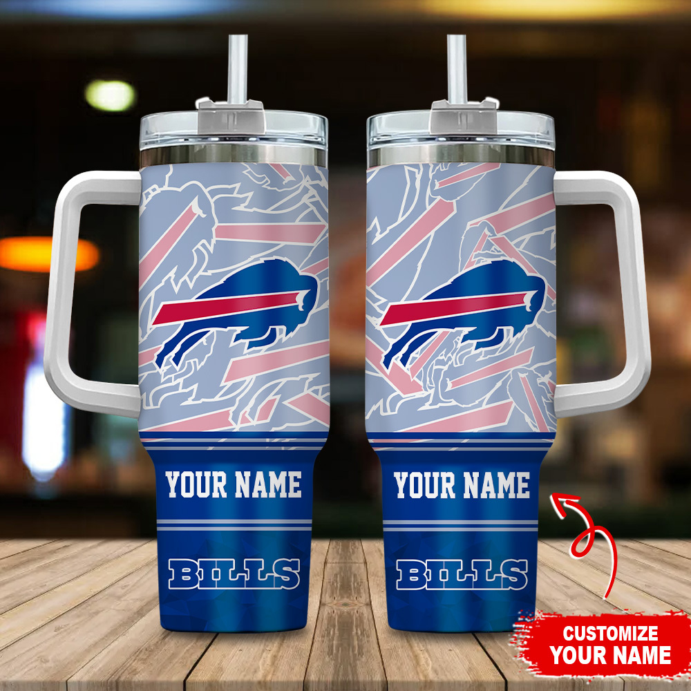 Personalized Team Logo Tumbler with Handle - Custom Name & Straw