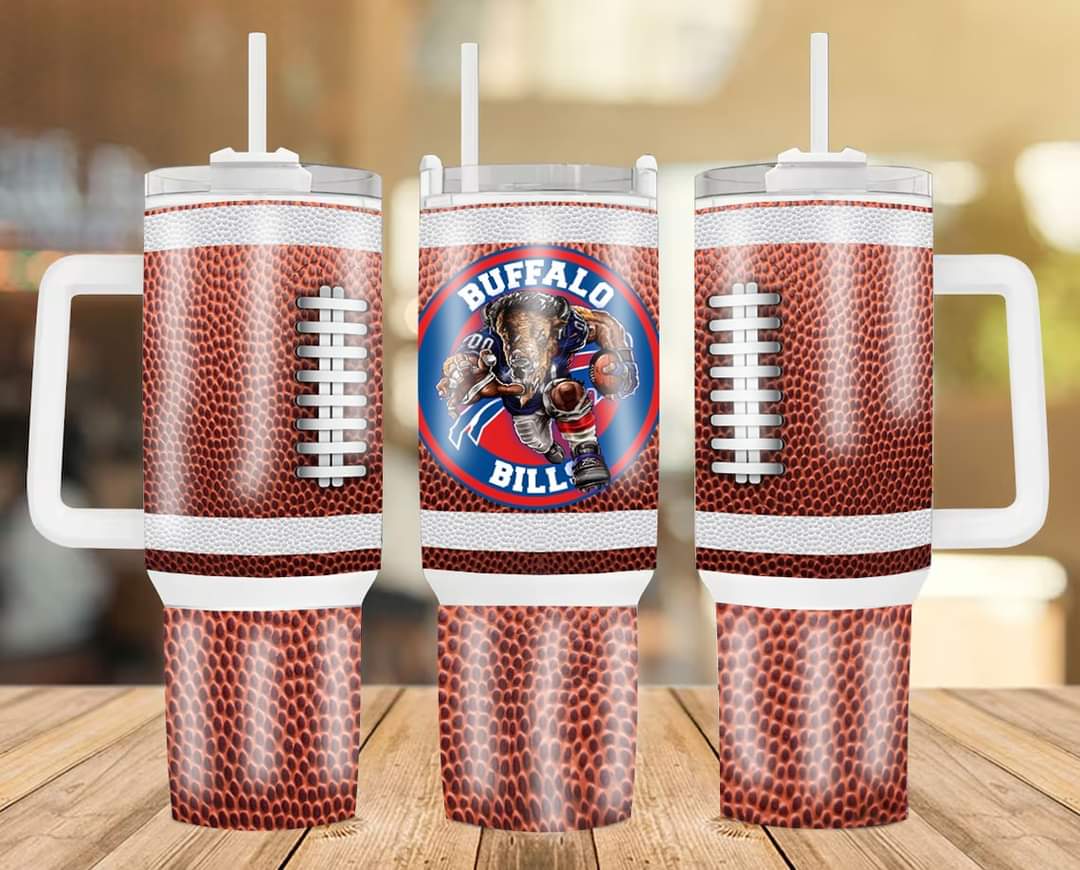 Buffalo Football Tumbler Mug with Straw - Perfect for Game Days