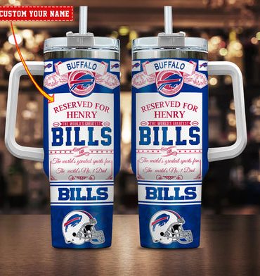 Custom Buffalo Bills Personalized Tumbler with Handle - Perfect Gift for Fans