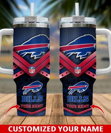 NFL Team Custom Tumbler with Handle & Straw - Personalized Sports Fan Gift