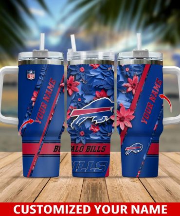 Personalized NFL Floral Tumbler - Custom Name, Perfect Gift for Fans