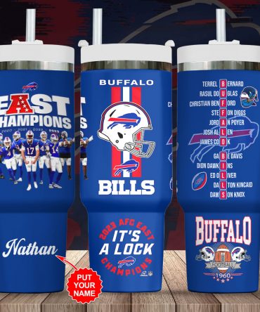 Custom Buffalo Football AFC East Champions Tumbler - Personalized Fan Gift