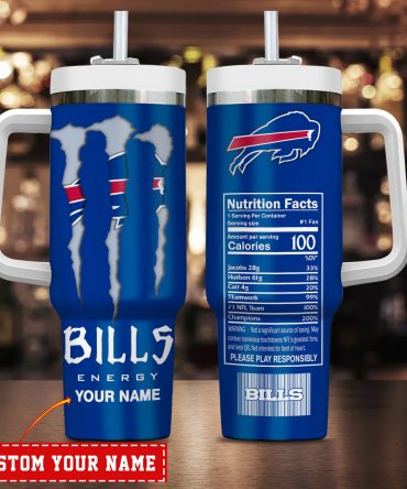 Customizable Bills Energy Drink Tumbler - Show Your Team Spirit!