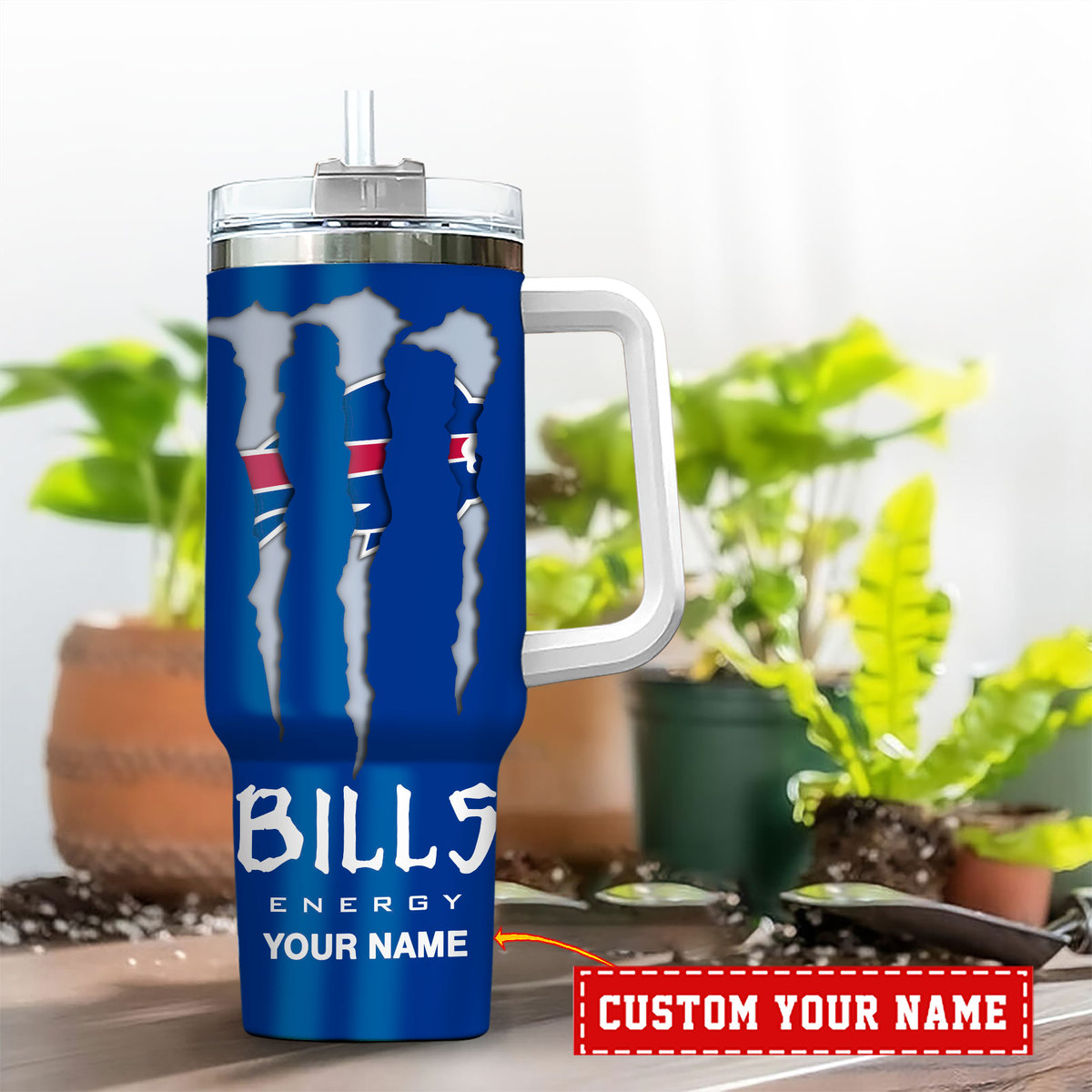 Customizable Bills Energy Drink Tumbler - Show Your Team Spirit! - Image 2