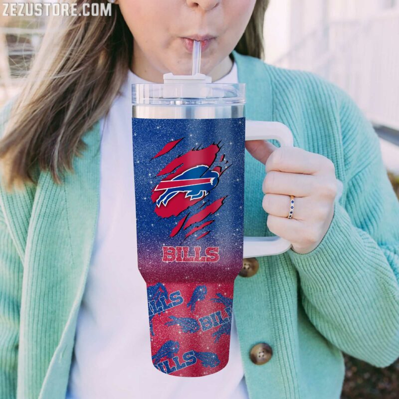 Customizable Buffalo Bills Tumbler with Handle - Ultimate Fan Gift - Image 2
