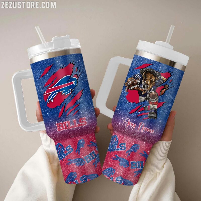 Customizable Buffalo Bills Tumbler with Handle - Ultimate Fan Gift