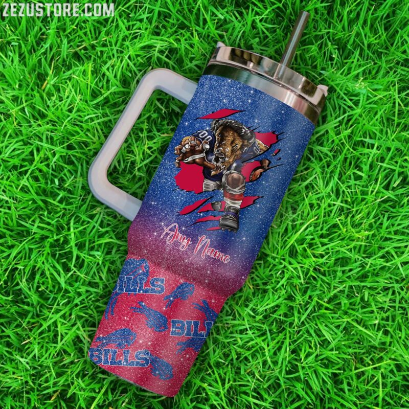 Customizable Buffalo Bills Tumbler with Handle - Ultimate Fan Gift - Image 3