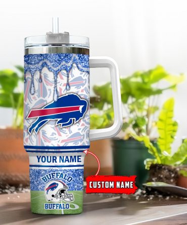 Personalized Buffalo Fan Tumbler with Handle - Custom Name