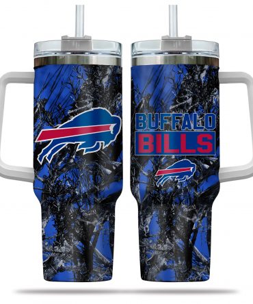 Buffalo Bills Camo Tumbler with Handle & Straw - 40oz