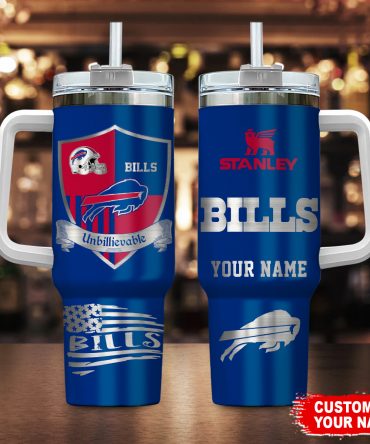 Customizable Bills Tumbler with Handle - Insulated & Personalized