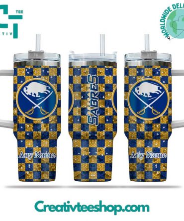 Custom Buffalo Checkered Tumbler with Handle - Personalized Gift