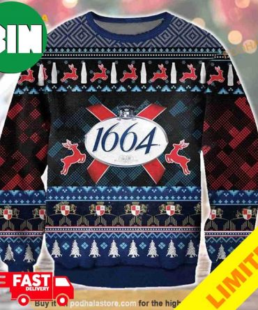 1664 Blanc Beer Xmas Funny 2023 Holiday Custom And Personalized Idea Christmas Ugly Sweater Ugly Sweatshirt Christmas Halloween