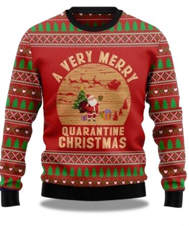 2025 A Very Merry Quarantine Christmas Ugly Christmas Sweater