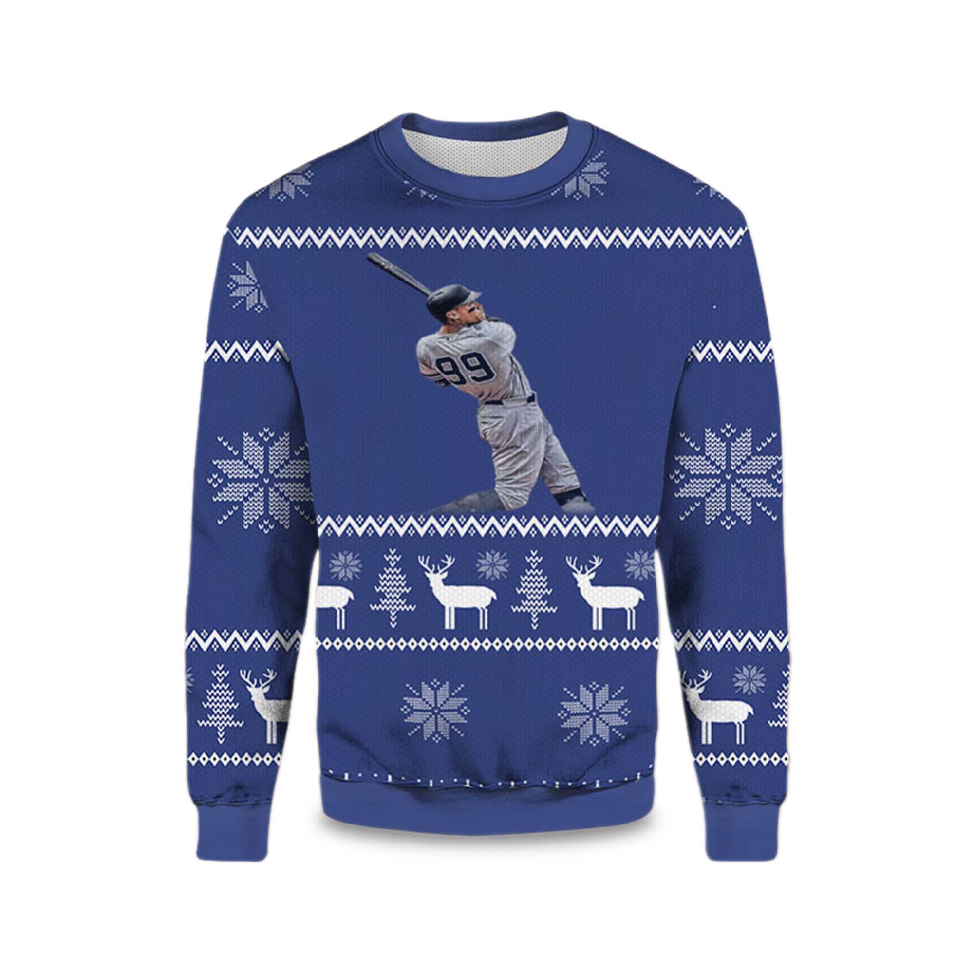 2025 Aaron Judge 99 Yankees Ugly Christmas Sweater