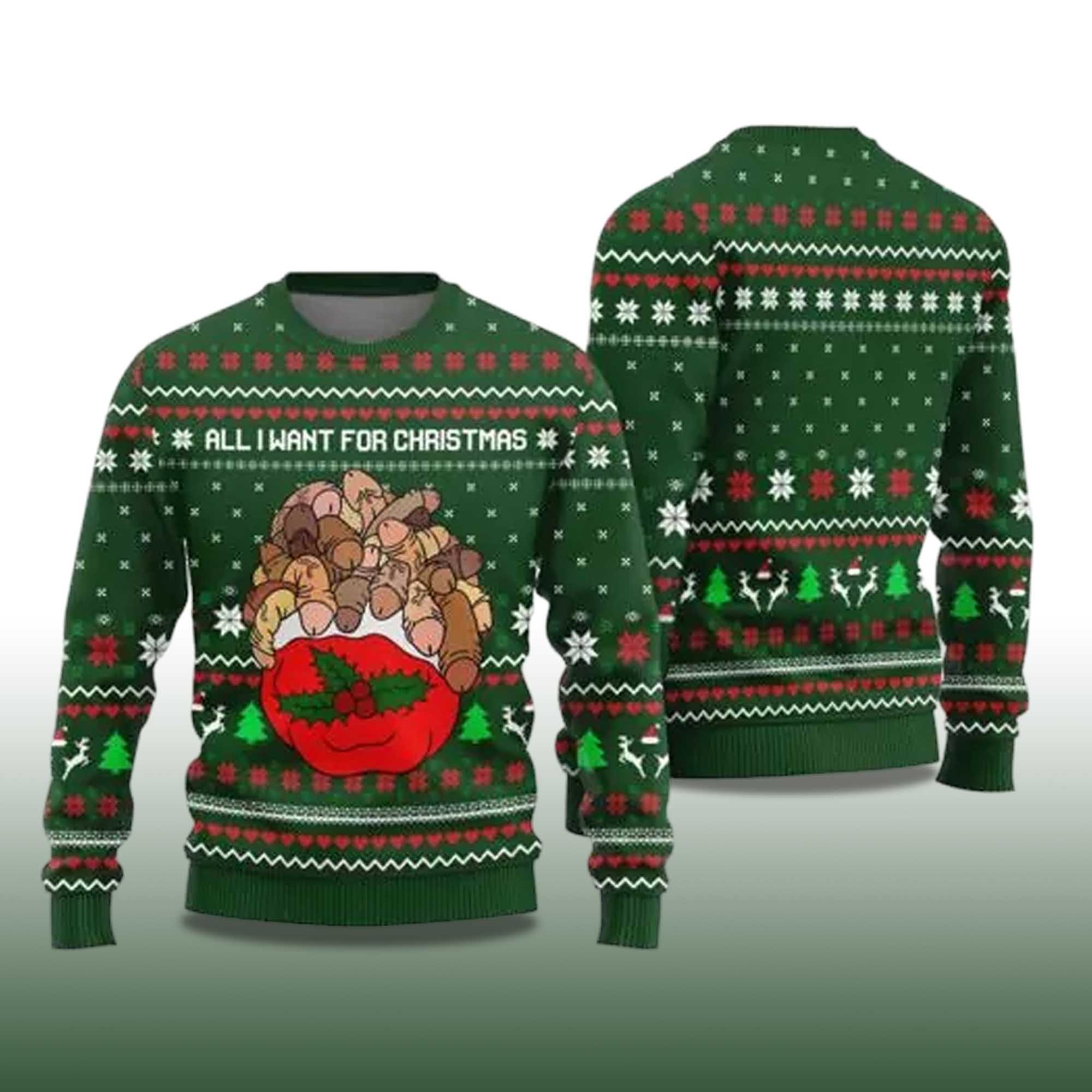 2025 All I Want For Christmas Is Dickmas Naughty Ugly Christmas Sweater - Image 2