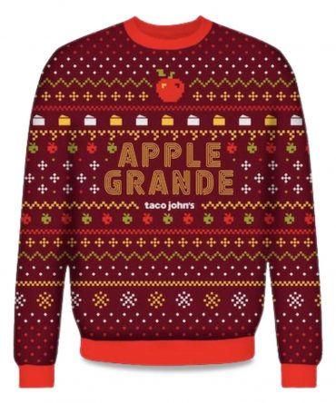 2025 Apple Grande Taco Johns Ugly Christmas Sweater
