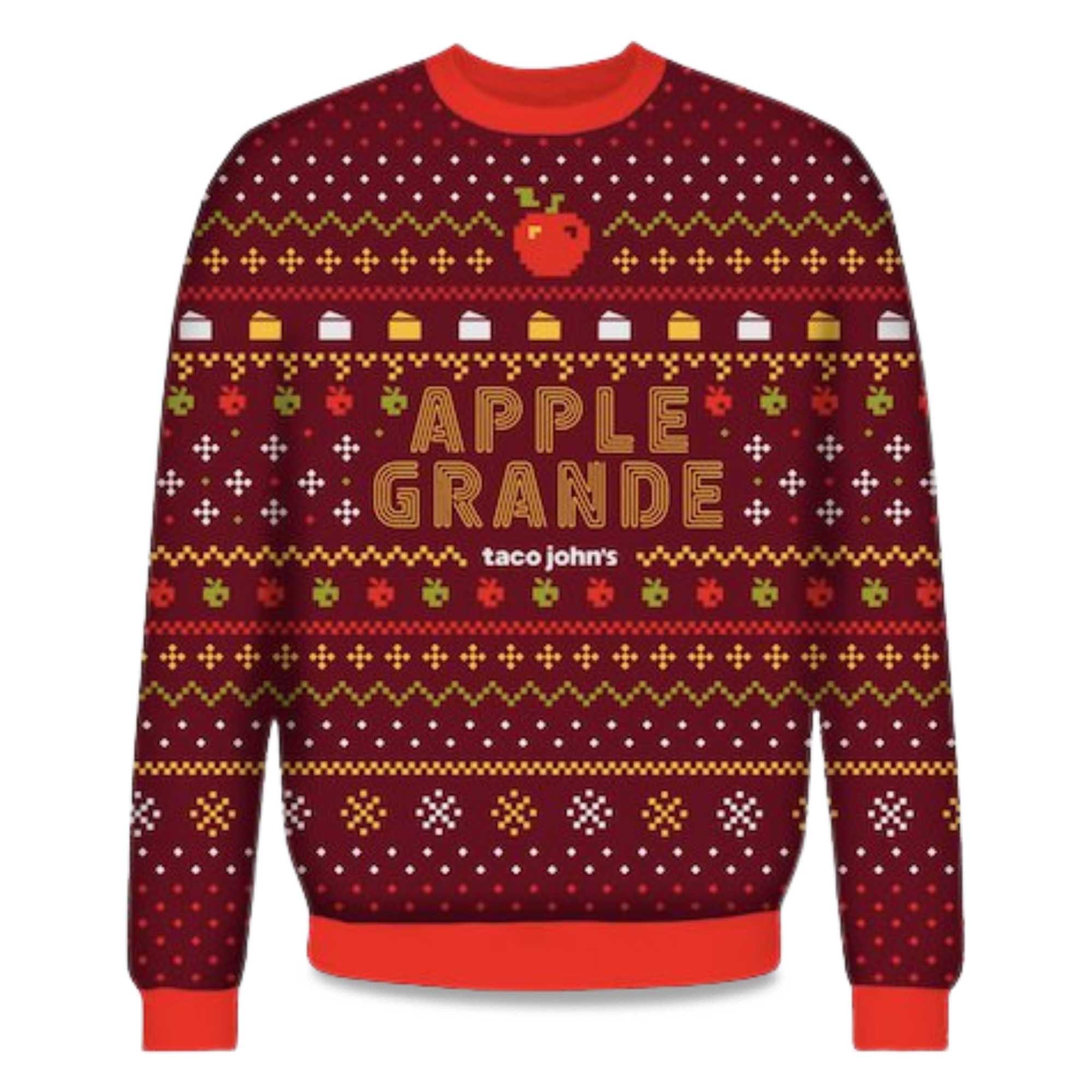 2025 Apple Grande Taco Johns Ugly Christmas Sweater