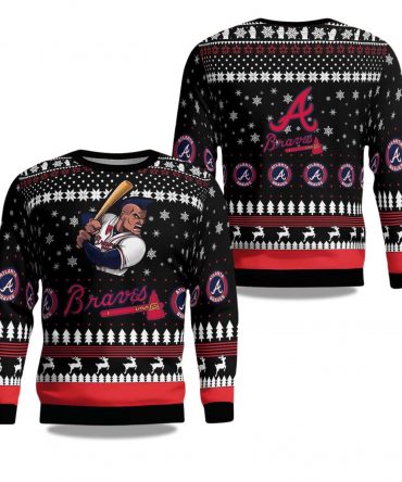 2025 Atlanta Cartoon Braves Christmas Ugly Sweater