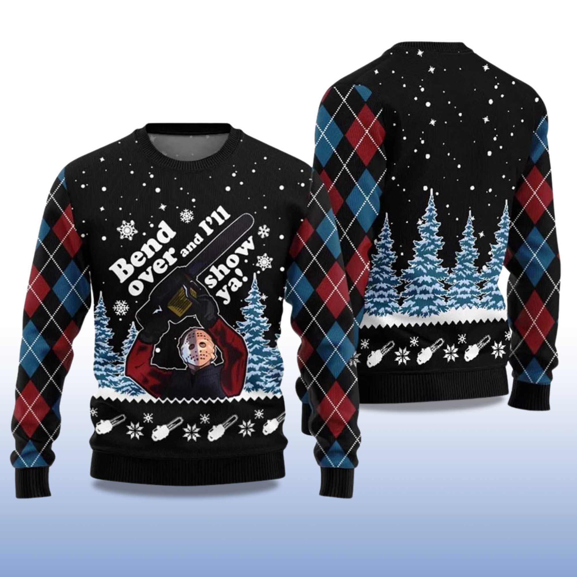 2025 Bend Over and Ill Show Ya Ugly Christmas Sweater - Image 2