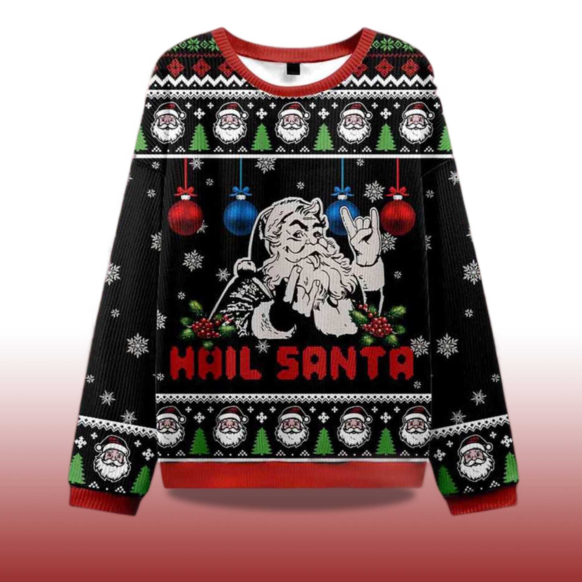 2025 Christmas Hail Santa Ugly Sweater - Image 2