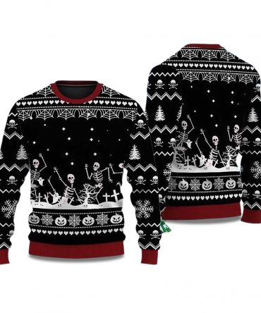 2025 Christmas Skull Ugly Sweater