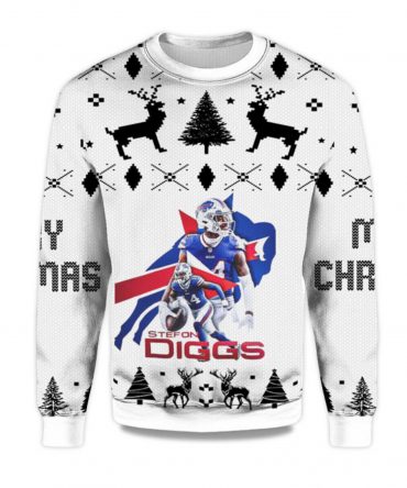 2025 Christmas Stefon Diggs Bills Ugly Sweater