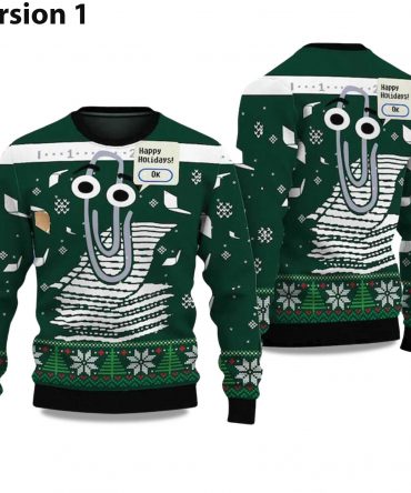 2025 Clippy Holiday Ugly Christmas Sweater