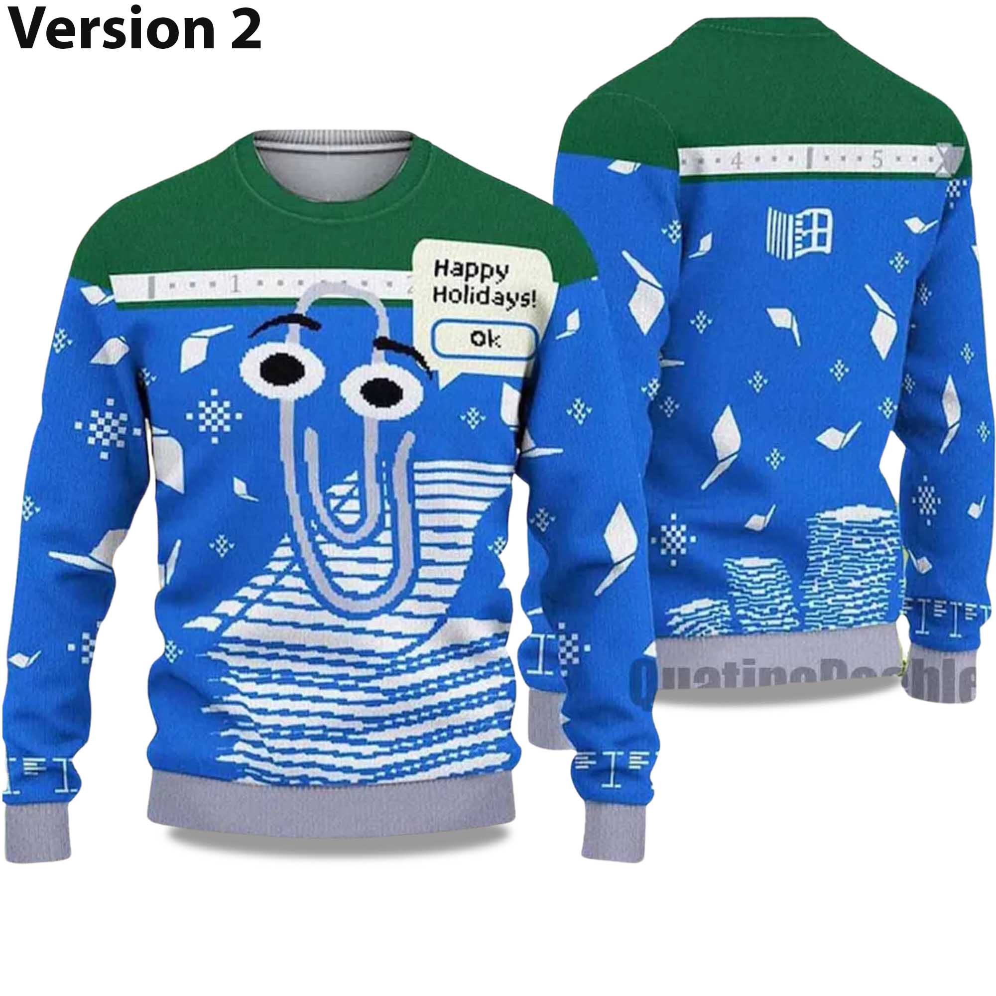 2025 Clippy Holiday Ugly Christmas Sweater - Image 2