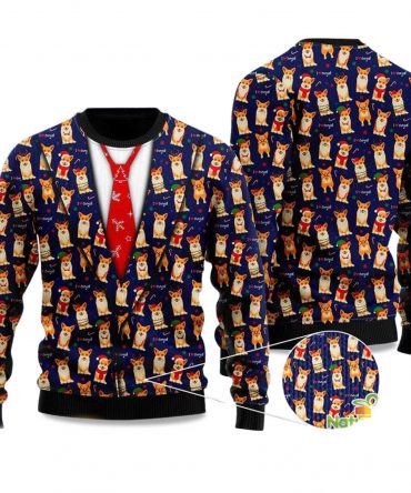 2025 Corgis Christmas Pattern Vest Style Ugly Christmas Sweater