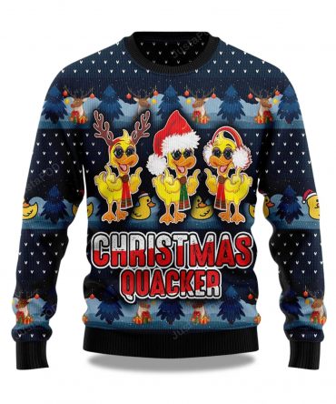 2025 Cute Duck Quacker Christmas Ugly Sweater