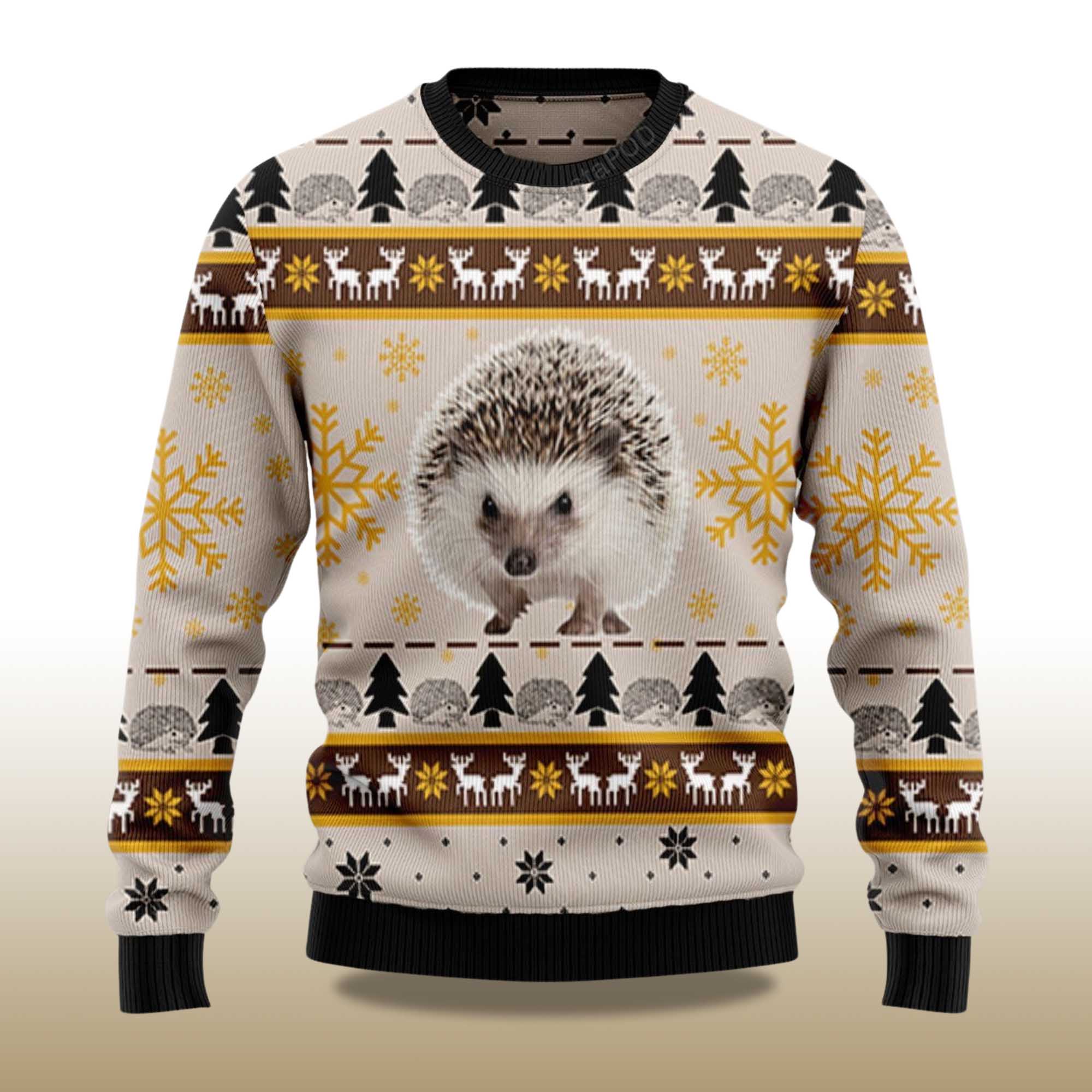 2025 Cute Hedgehog Christmas Ugly Sweater - Image 2