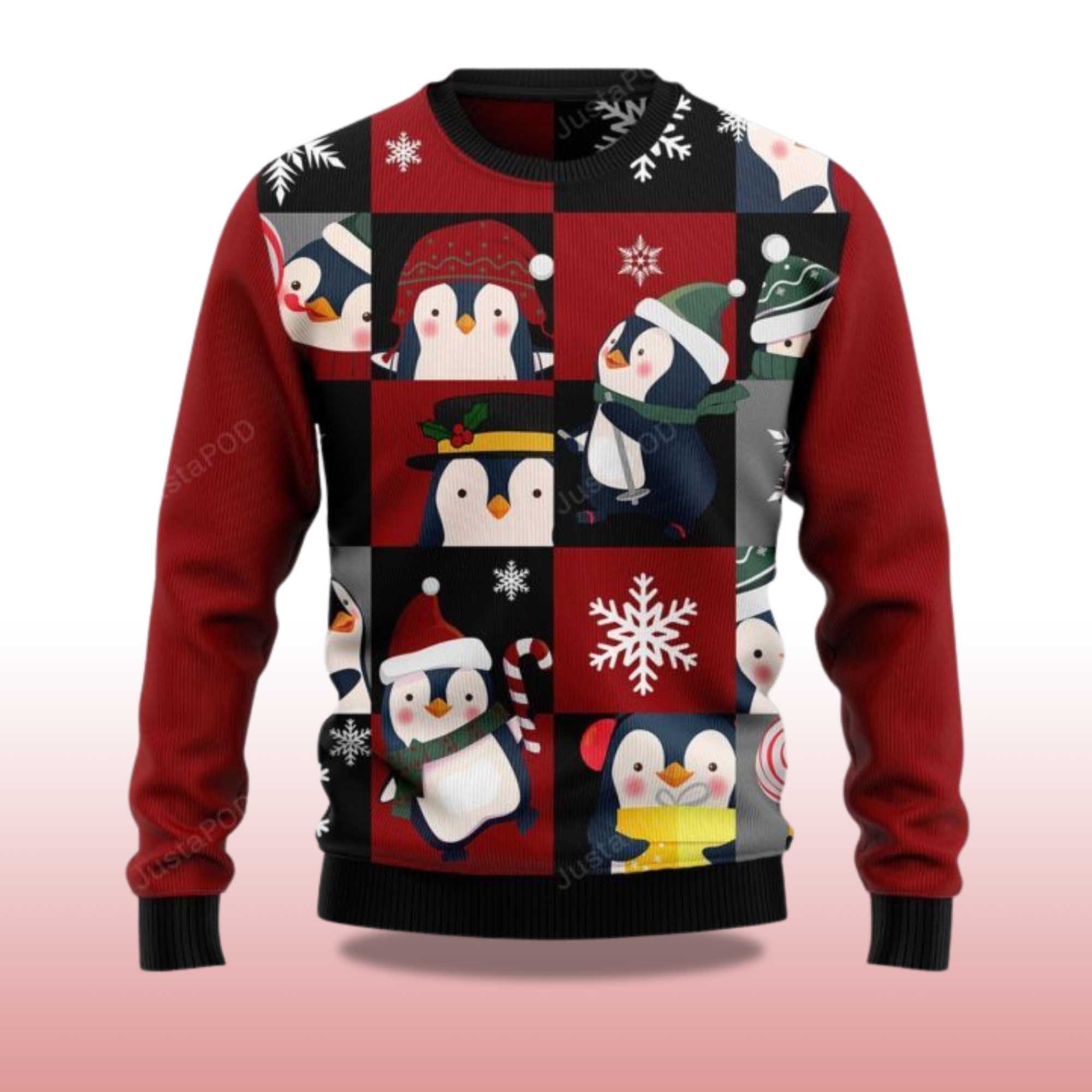 2025 Cute Penguin Christmas Ugly Sweater - Image 2