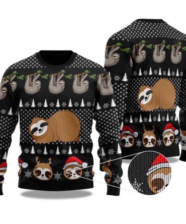 2025 Cute Sloth Santa Christmas Ugly Sweater