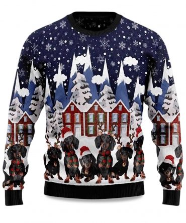 2025 Dachshund Family Dog Ugly Christmas Sweater