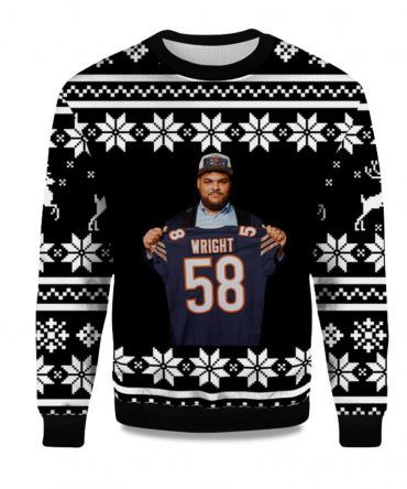 2025 Darnell Wright Chicago Bears Ugly Christmas Sweater