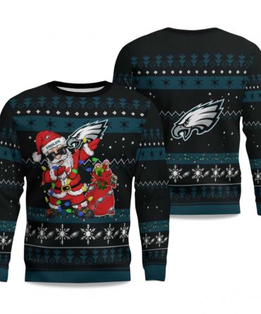 2025 Eagles Santa Claus Ugly Christmas Sweater