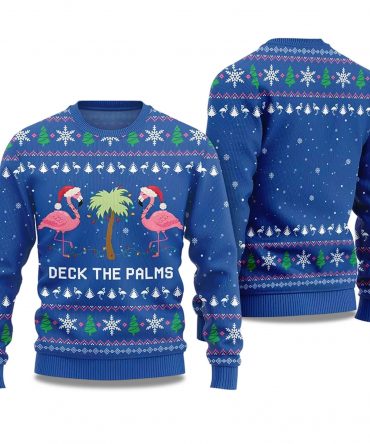 2025 Flamingo Deck The Palms Ugly Christmas Sweater