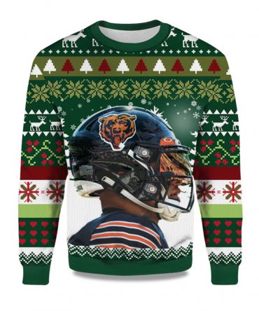 2025 Helmet Chicago Bears Ugly Christmas Sweater
