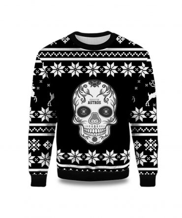 2025 Houston Astros Skull Outdoor Logo Ugly Christmas Sweater