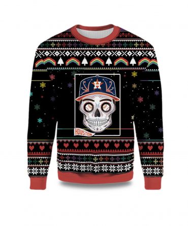 2025 Houston Astros Sugar Skull Ugly Christmas Sweater