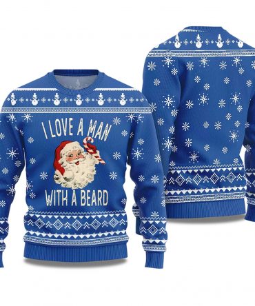 2025 I Love a Man With A Beard Ugly Christmas Sweater