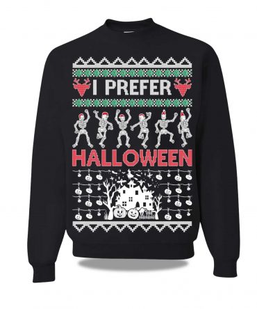 2025 I Prefer Halloween Skeleton Dance Ugly Sweater Christmas