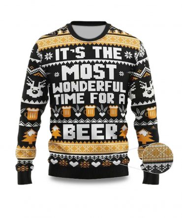 2025 It's The Most Wonderful Time For A Beer Ugly Christmas Sweater